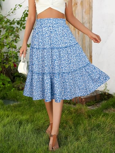 Image of Berydress Midi Skirts for Women 2026 High Waist Casual Summer Boho Skirt