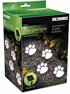Ideaworks Solar Paw Print Border and Pathway Lights, Multi-Colour