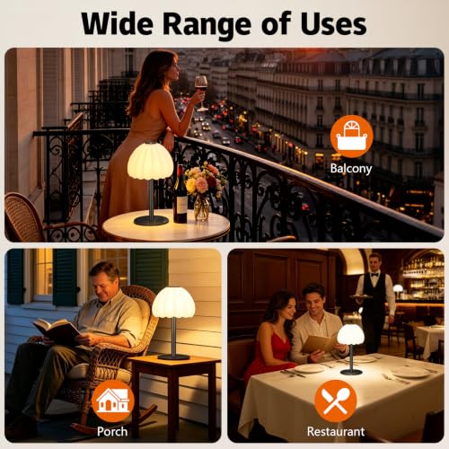 Image of Hifree Rechargeable Waterproof Shower Lamp, IP65 Cordless Touch Small Desk Light for Inside Shower, 4500mAh Battery Operated Color Changing Table Lamp for Bathroom, Bedroom, Outdoor (Black)