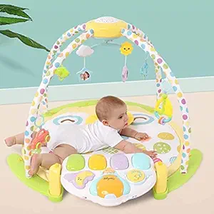 Glaceon Baby Kick and Play Piano Gym Music Fitness Rack Rattle Toy Play Crawling Mat Early Educational Toy for Babies,Baby Kick Piano Activity mat Toddler Play Gym with Rotating Star and Projector
