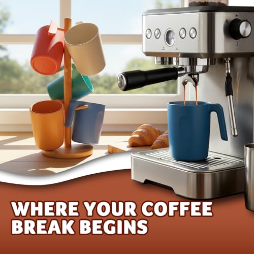 Image of 16 OZ Wheat Straw Cups Set of 6, Unbreakable Coffee Mugs, Colorful
