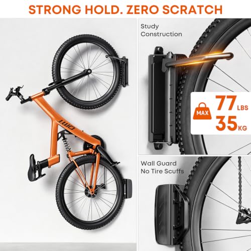 2-Pack Putorsen Swivel Bike Wall Mount (up to 77-lbs) - image 3
