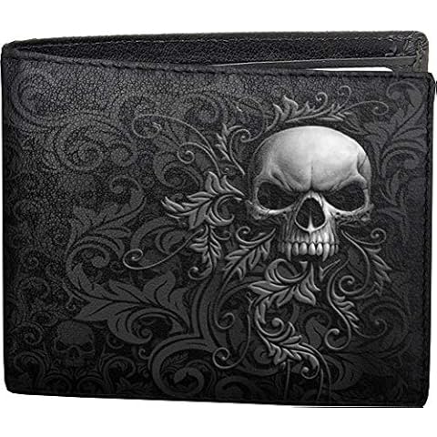 Spiral Skull Scroll RFID Blocking Bifold Wallet Cover