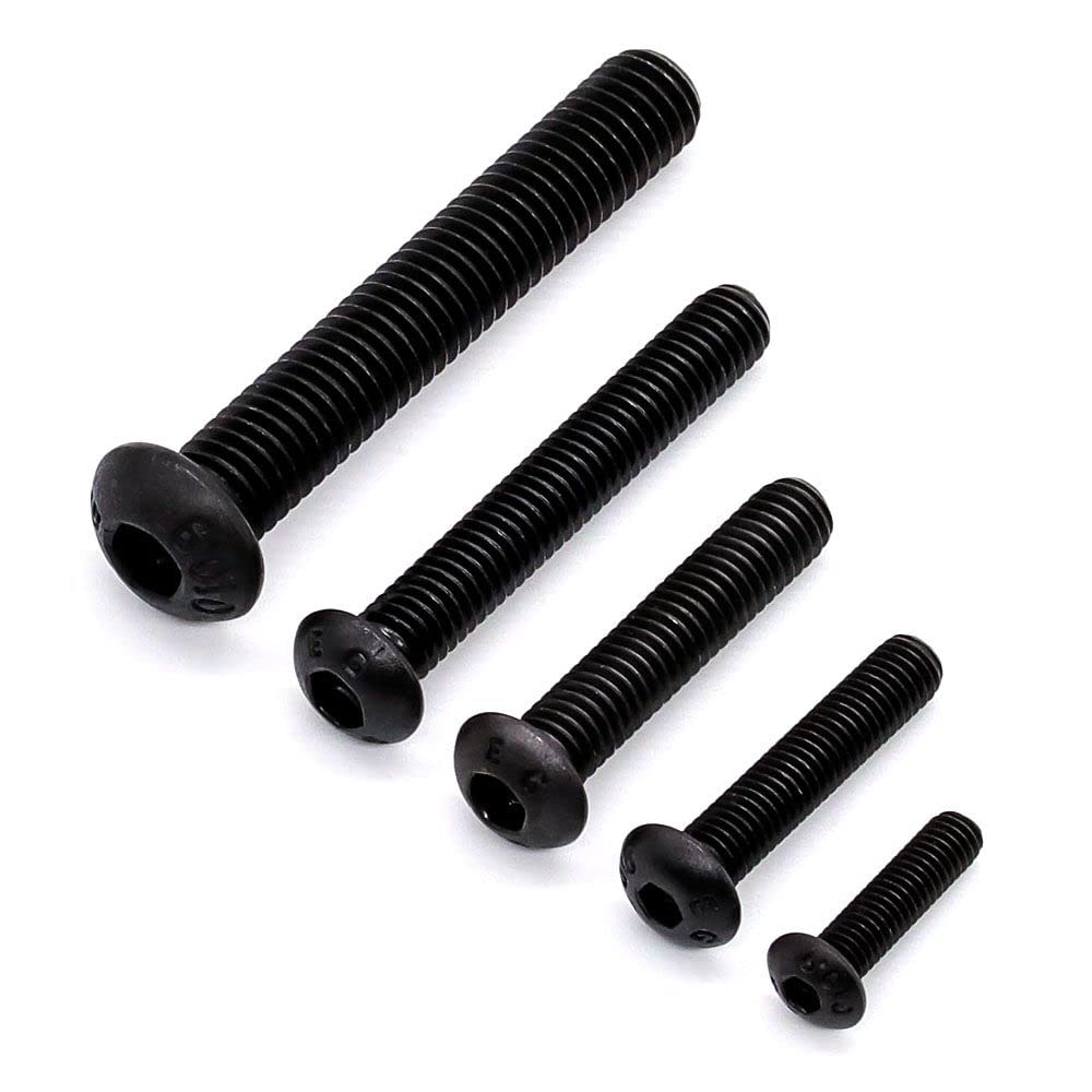 5/16-18 x 5/8 inch (20 pcs) Button Head Socket Cap Screws, Black Oxide Finish, 10.9 Alloy Steel, Full Thread UNC - Image 3
