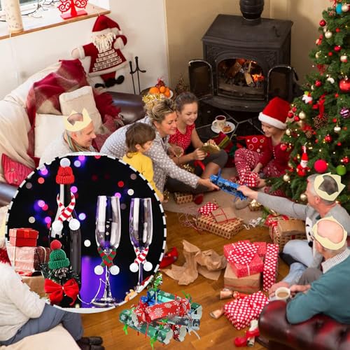 16 Pack Christmas Party Crackers With Toys,Christmas Crackers Making Kit with Santa's Building Block Xmas Cracker Gift Boxes for Adults Kids,Luxury Xmas Family Cracker Candy Boxes with Novelty Gifts - Image 4