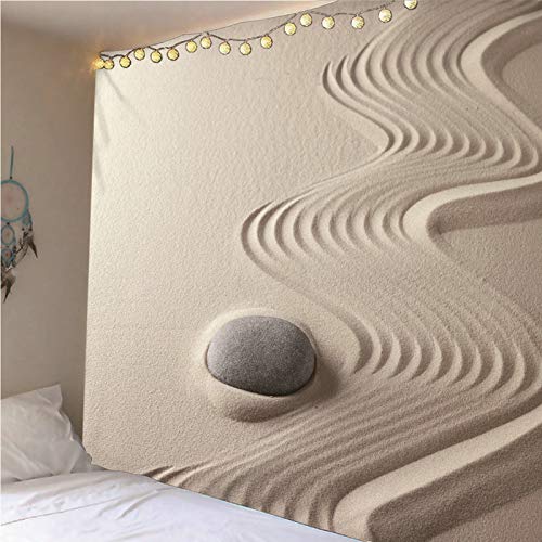 Tapiz de pared de poliéster KnSam con patrón de piedra gris resistente y lavable 4