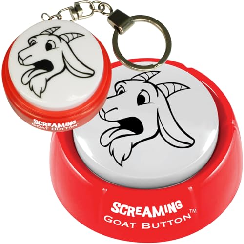 Screaming Goat Keychain & Screaming Goat Button | The Original Goat Scream | Talking Button with a Funny Goat Scream | Gag Gifts for Men and Women