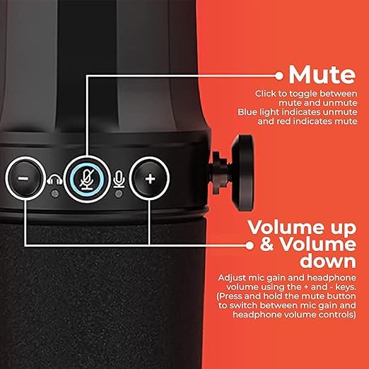 Image of Audio Array AM-C11 Pro XLR /USB Professional Dynamic Mic Kit | Premium Metal 96kHz /24bit Studio Quality | 2M XLR & USB Cables,Volume Control,Mute & Realtime Monitoring | Streaming,Gaming & podcasting