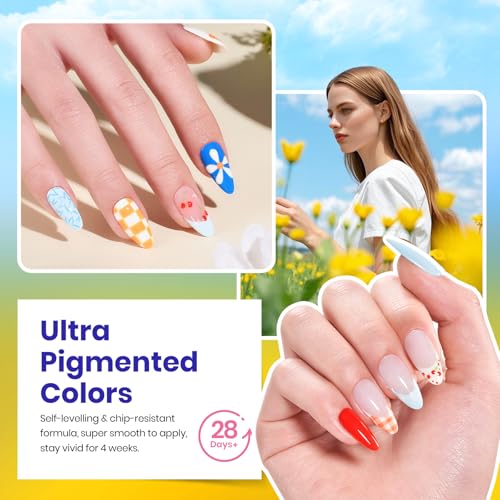 Image of Beetles Pastel Gel Polish Set, Rustic Sonata Collection, 25 Colors | Yellow Orange Blue Pink Jelly with Base Glossy Matte Top Coat DIY Salon Soak Off UV Led Nails Gifts for Women