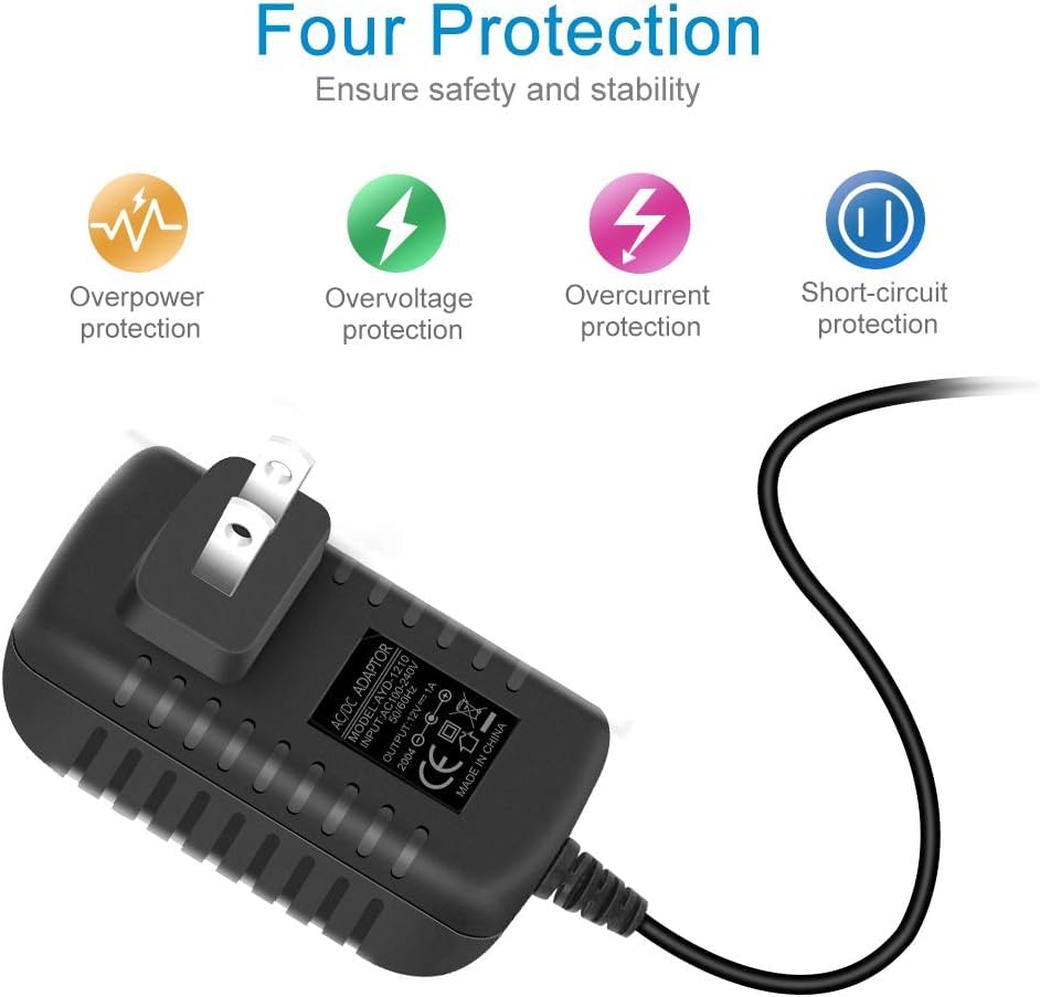 Image of 12V Power Supply, 12 Volt 1A 12W DC Power Supply, Black LED Power Adapter, AC 110V to 12V Wall Mounted Transformer Plug for LED Strip Lights with 5.5 /2.1 DC Female Connector, 3 Pack