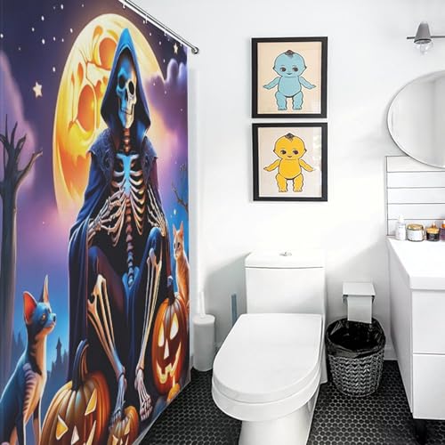 Rideau de douche squelette imperméable 140x183 cm anti éclaboussures - 3