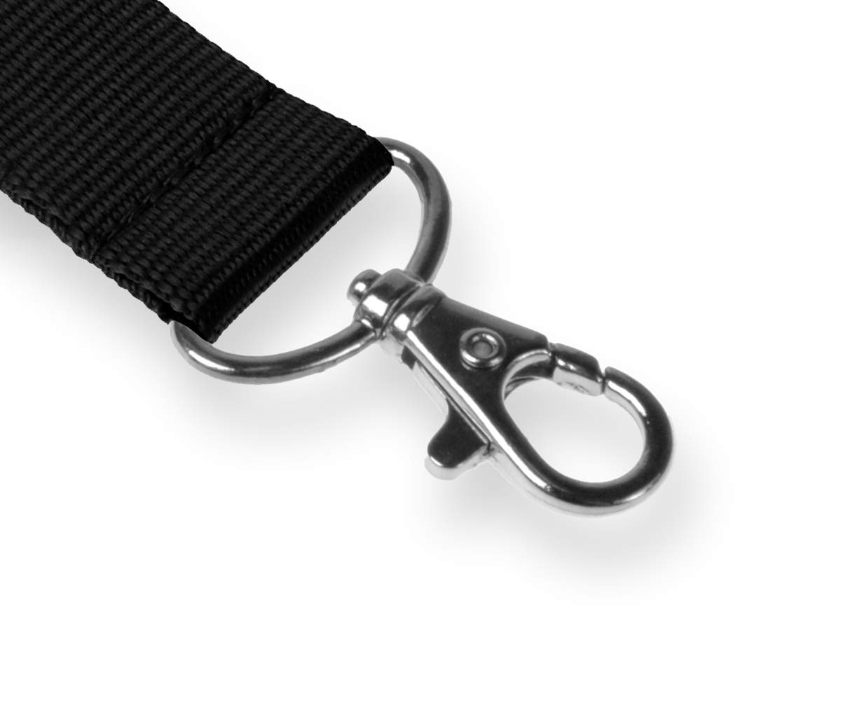 Kandinsky 25 Stück 25mm Schlüsselbänder Lanyards, Schwarz, 90cm mit Steckschnalle, geeignet für Messen, Events und Veranstaltungen ideal für Ausweishüllen Skipass