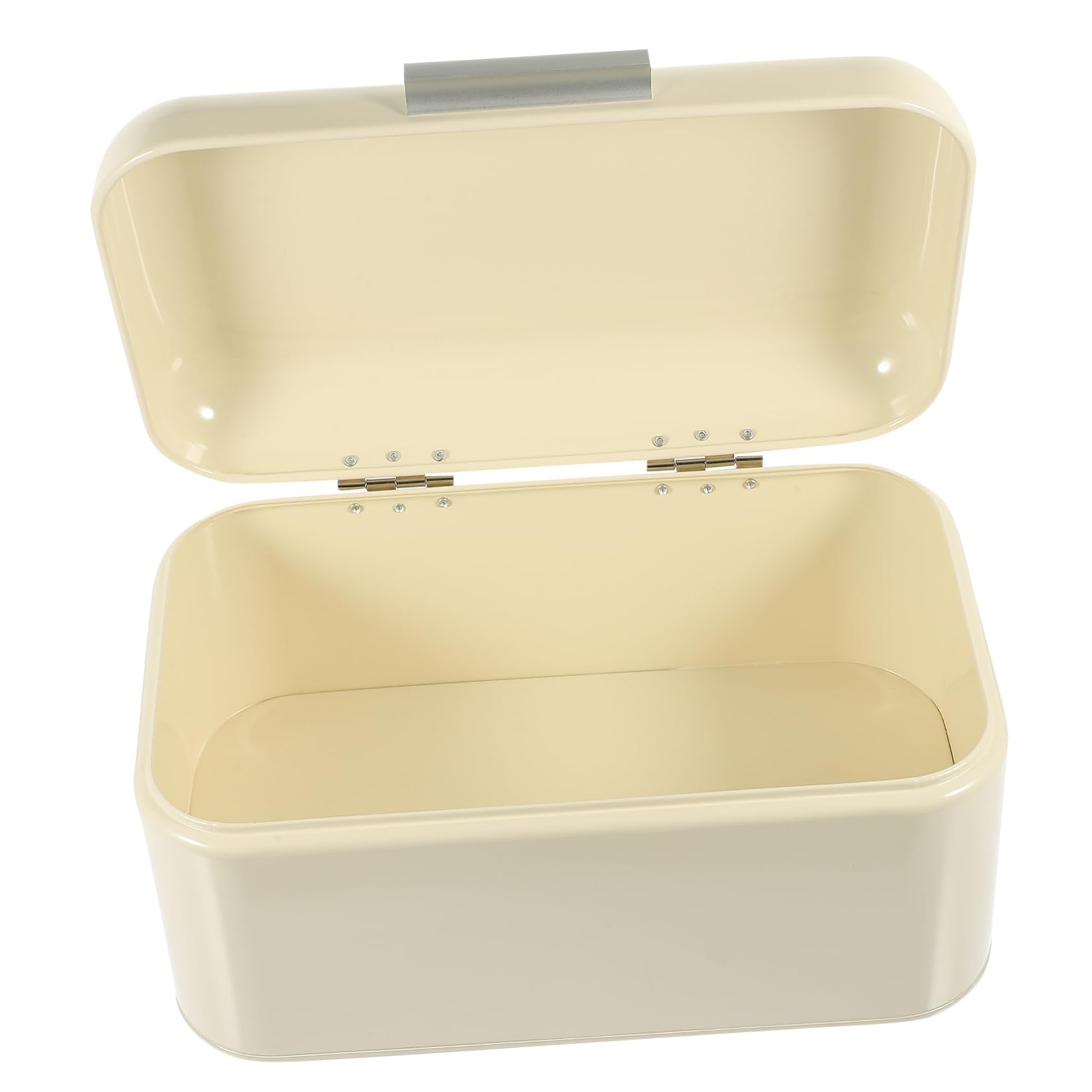 Cabilock Caja para Pan de Metal Vintage, Contenedor para Encimera de 40 Cm, Color Crema, Gran Capacidad, Multiusos para Cocina y Hogar, Organizador de Alimentos y Snacks, Contenedor