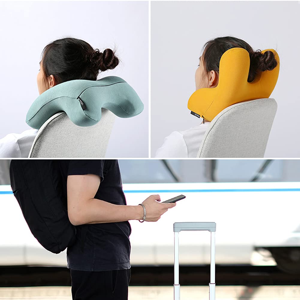DongBao Reisekissen, Memory Foam Nackenkissen, bequem und tragbar, ergonomisches Nickerchenkissen für Flugzeug, Auto, Zug, Bus und Familie
