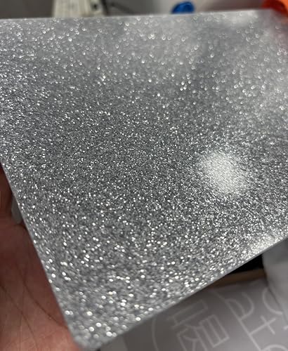 Image of Acrylic Sheets Both-Side Glitter Acrylic Sheets 1 /8 Thick for Laser Cutting Engraving Plexiglass Sheets for Art Design Crafting DIY Home Decore Festival Ornaments (2, Silver, 12X12inch)
