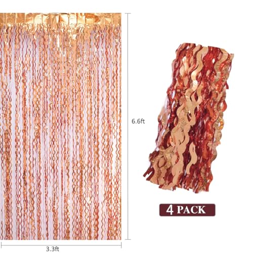 Pack de 4 Cortinas Naranja de Foil 3.3x6.6 pies miniatura 5