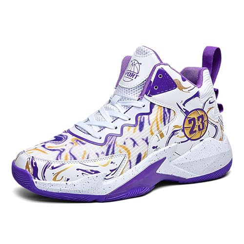 Men's Basketball Shoes No-Slip Breathable Outdoor Shoes Women's Fashion Graffiti Training Shoes