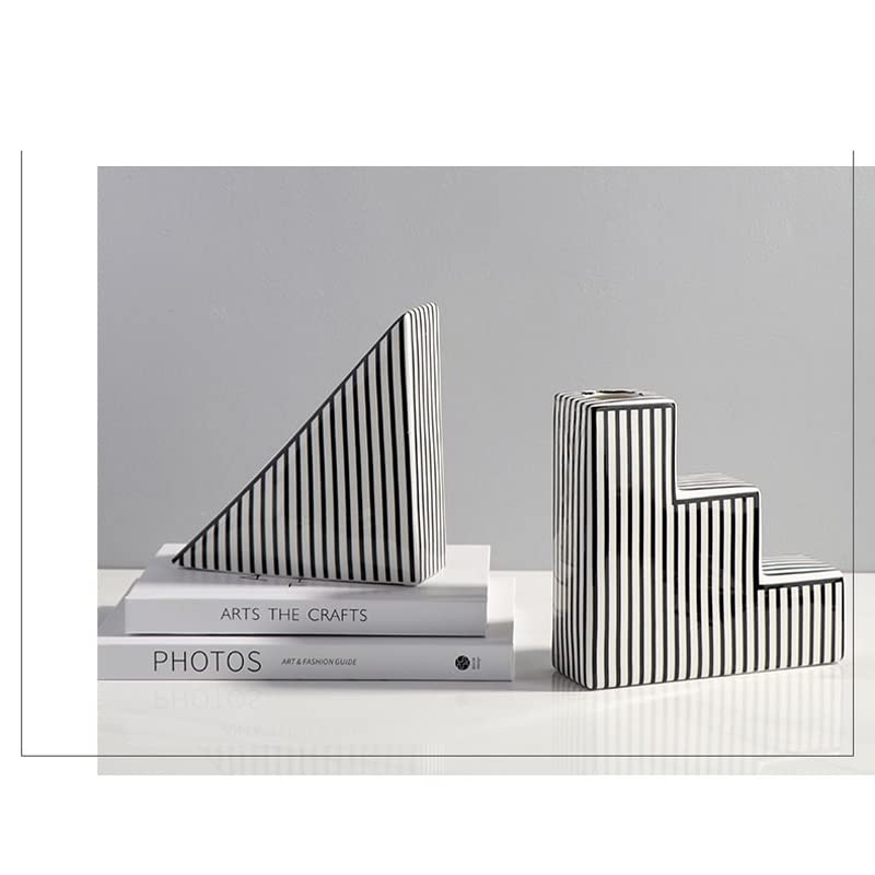 Rzeźba statua nordycka współczesna minimalistyczna czarno-biała książka w paski według Bookend dekoracja stołu pokój kryty wazon ceramiczny dekoracja figurki
