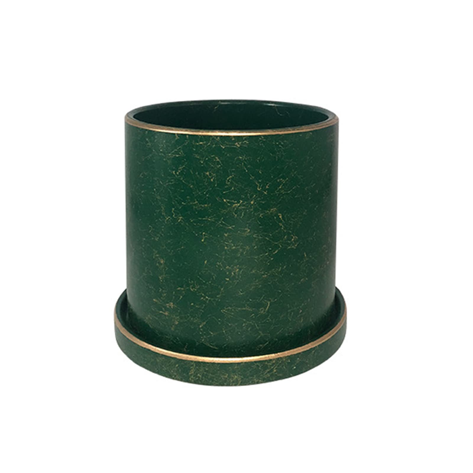 JMSL Ceramic Flower Plant Pots-Phnom Penh Silk Orchid Pot-Indoor Planters with Drainage Hole and Saucer,Gem Green,14cm