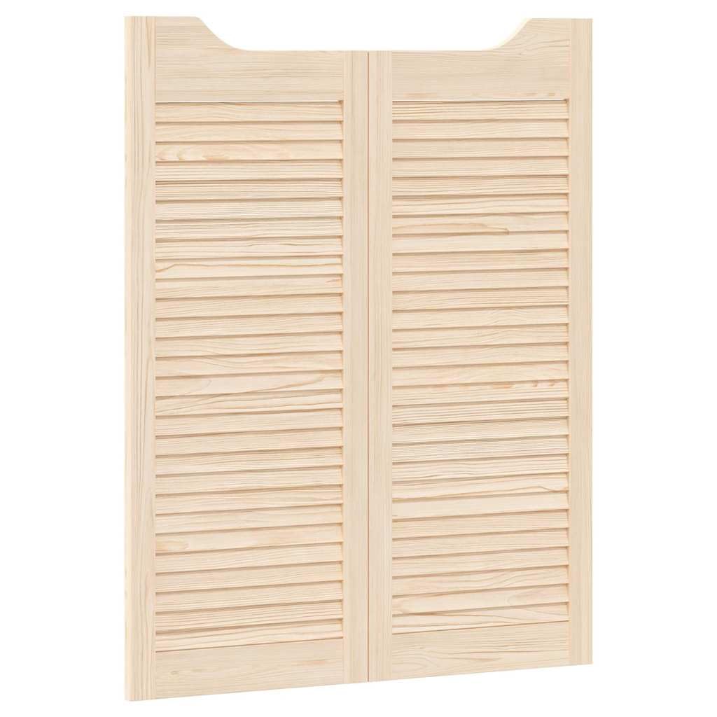 Double Porte Battante, Porte Saloon de Séparation à persiennes 1paire 100x80 cm bois massif Pin