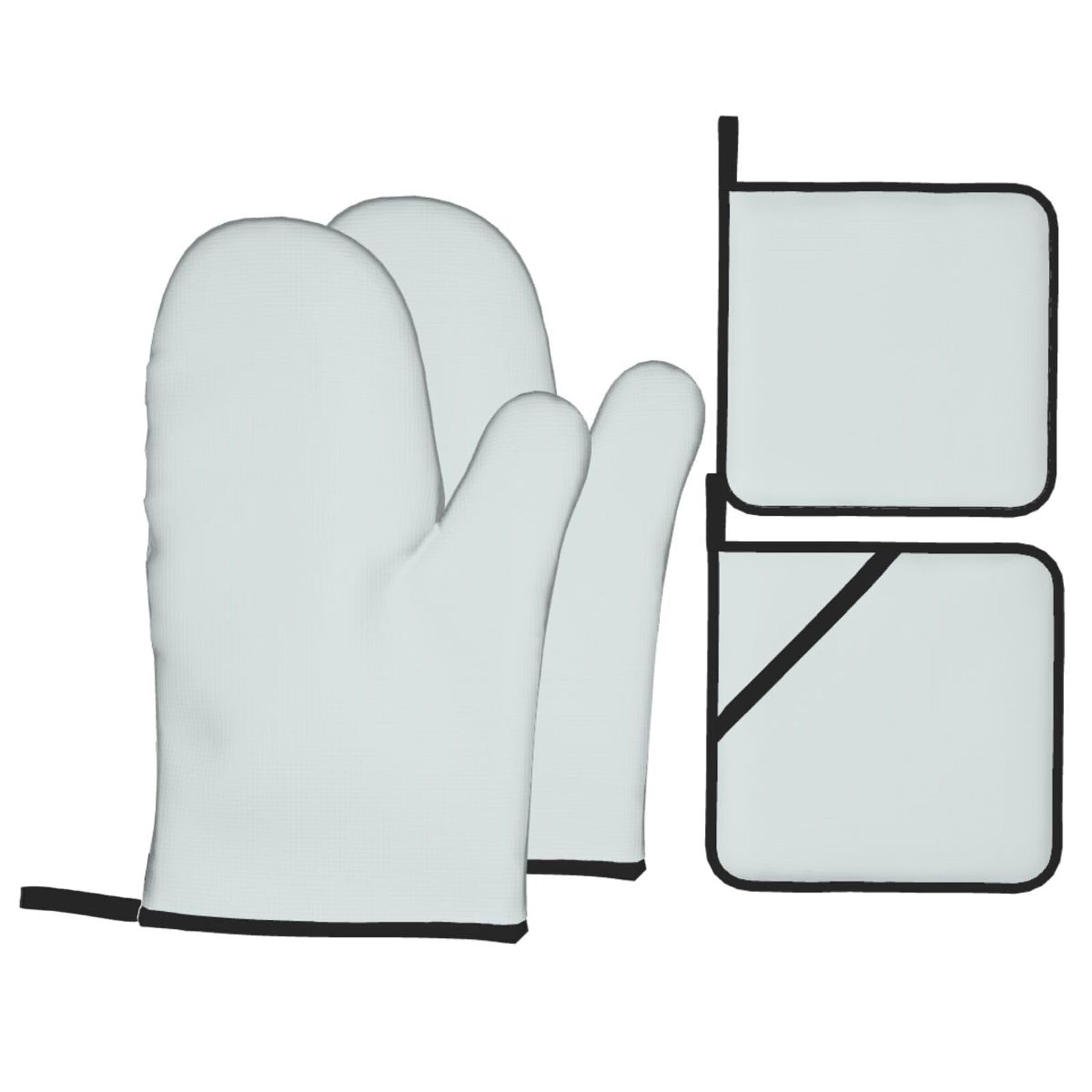 Kitchen Baking Four-piece Set WHJSSF Waxy White Pattern Heat-Insulating and scalding-Proof for Kitchen Baking and Outdoor Barbecue