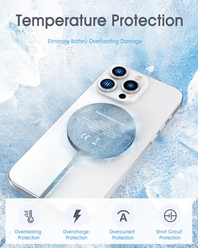 WRVVR for Apple Mag-Safe Charger 2 Pack, Magnetic Wireless Charger for iPhone 16 15 14 13 12 Pro Max Plus mini, 15W Fast Charging Pad, for Airpods 4/3/2/Pro, Strong Magnet - Image 5