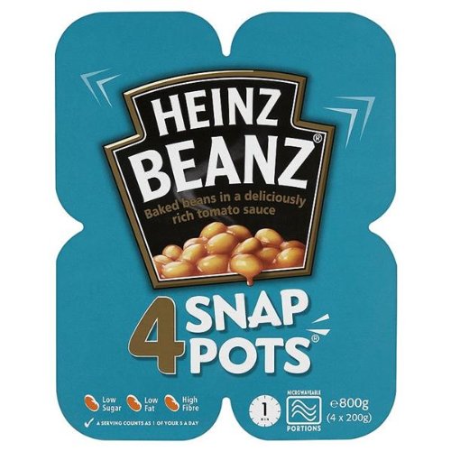 HeinzBeans Snap Pots 4x200g (Pack of 2)
