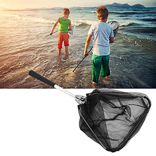 Jershal Redes de Pesca Portátil - Mini Redes de Pesca Plegable de Aleación de Aluminio con Mango de Goma Antideslizante,tamaño de Boca de Red 34x27 cm,por Acuario, Pesca Salvaje, Adultos y Niños Cover