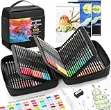 COOL BANK 120 Buntstifte Set, Professionelle Buntstifte für Erwachsene, Künstle, Mit 2 Skizzenbüchern, 1 Malbuch und Kunstzubehör im Zipper-Etui, Ideal zum Skizzieren, Schattieren Malen
