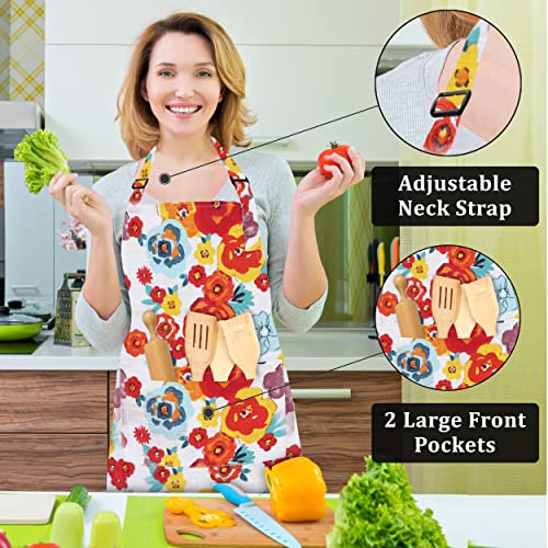 Ruvanti Cotton Enrich Cute Aprons For Women With Pockets Adjustable Upto Xxl, Cooking, Kitchen, Server, Chef Apron #TOP1