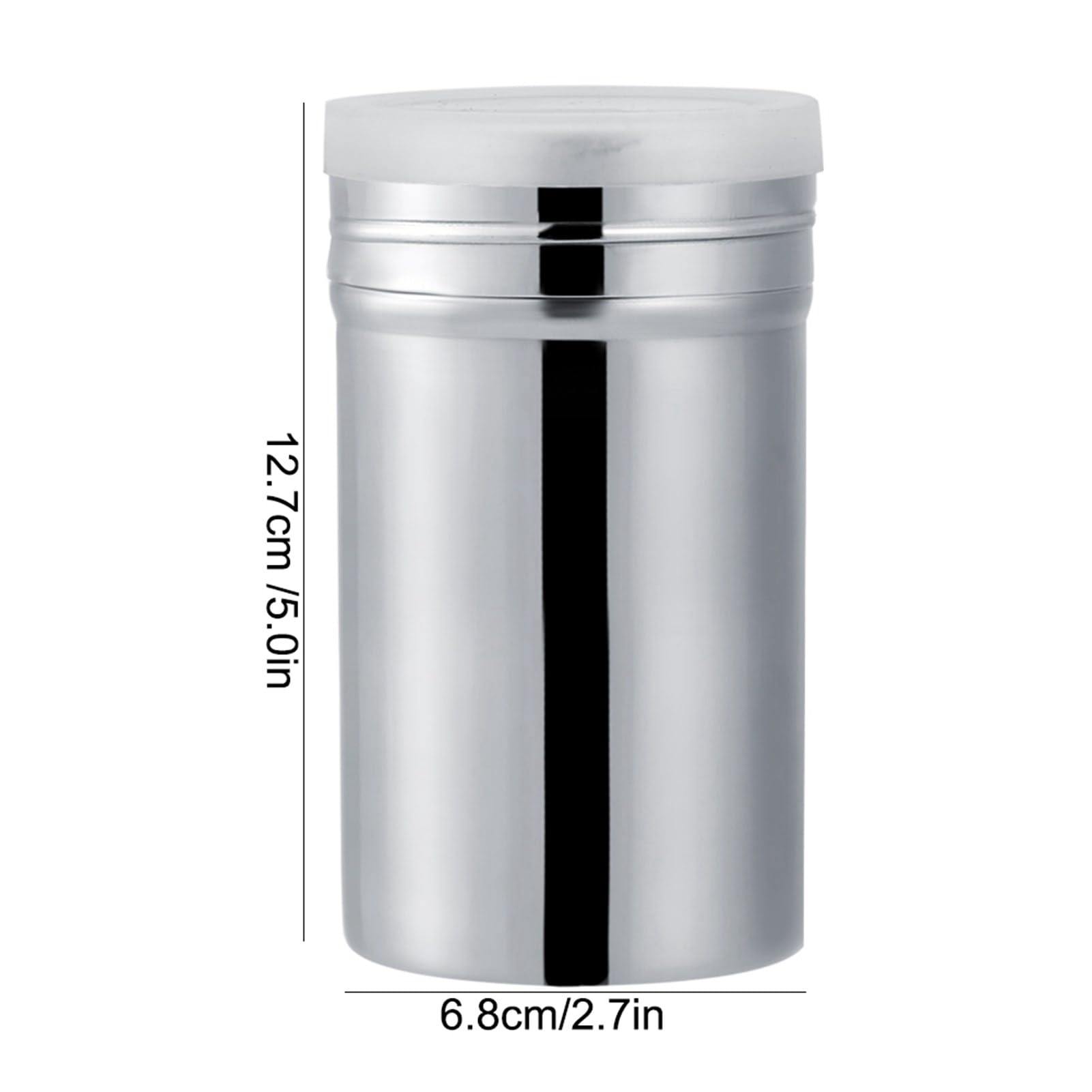 Polvere Zucchero Shaker Spolverino, Spargi Zucchero a Velo in Acciaio Inox, a maglia fine, per Pepe, Cacao, Ecorazione Torte e Affè Cappuccini