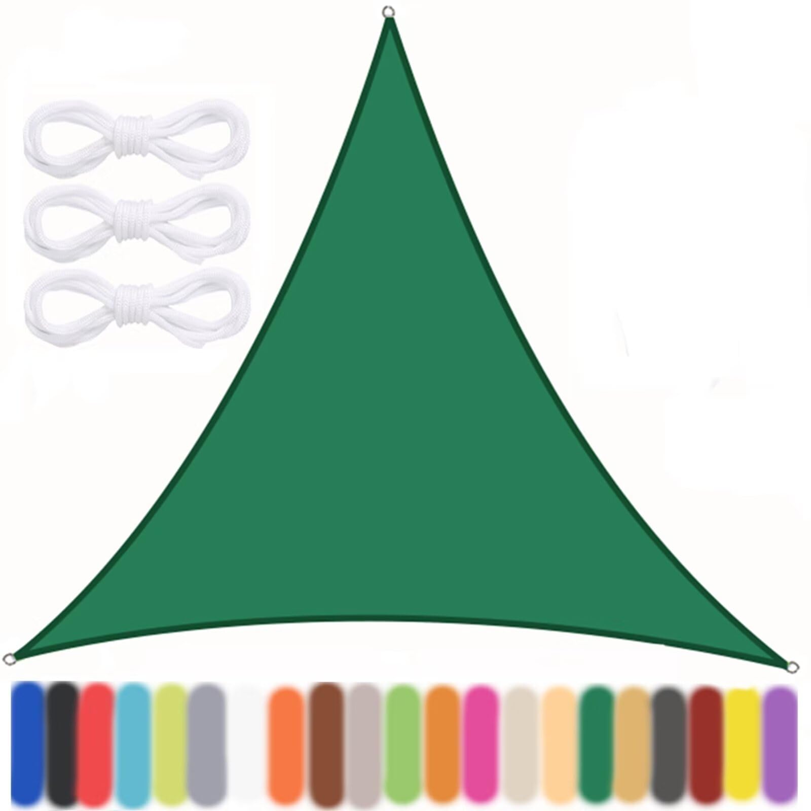 Voile d'ombrage triangulaire imperméable 3.6x3.6m bâche solaire extérieure vert foncé