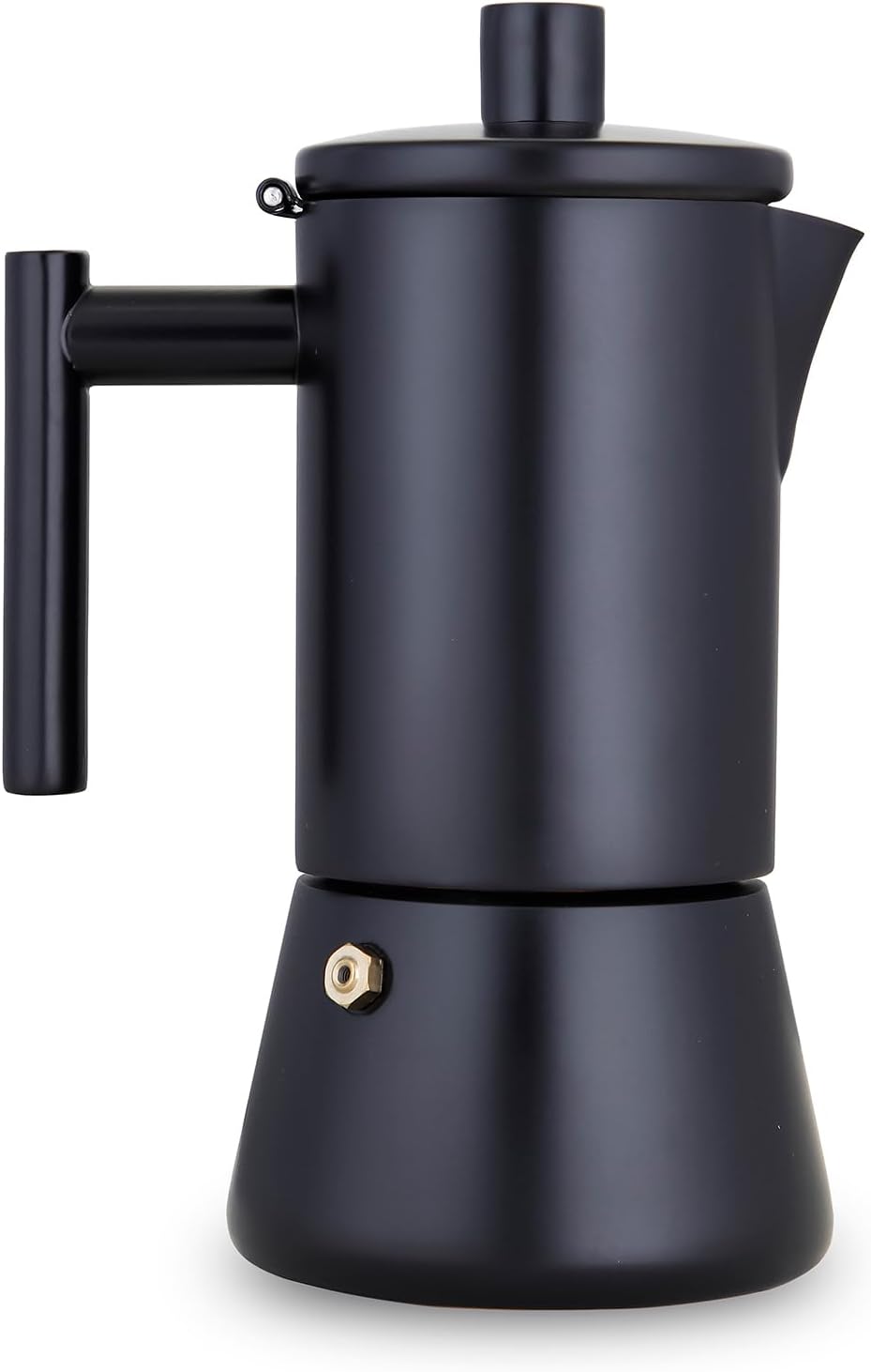 Stovetop Espresso Maker 6Cup 10 oz Stainless Steel Moka Pot, Black