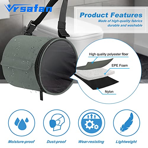 Vrsafan Toilet Paper Holder, Hanging Toilet Paper Dispenser Water&Dust-Proof Bathroom Containers, Foldable Roll Storage Bag And Adjust Dual Buckles Straps, Applied To Bathroom Kitchen Camping (Grey) #TOP2