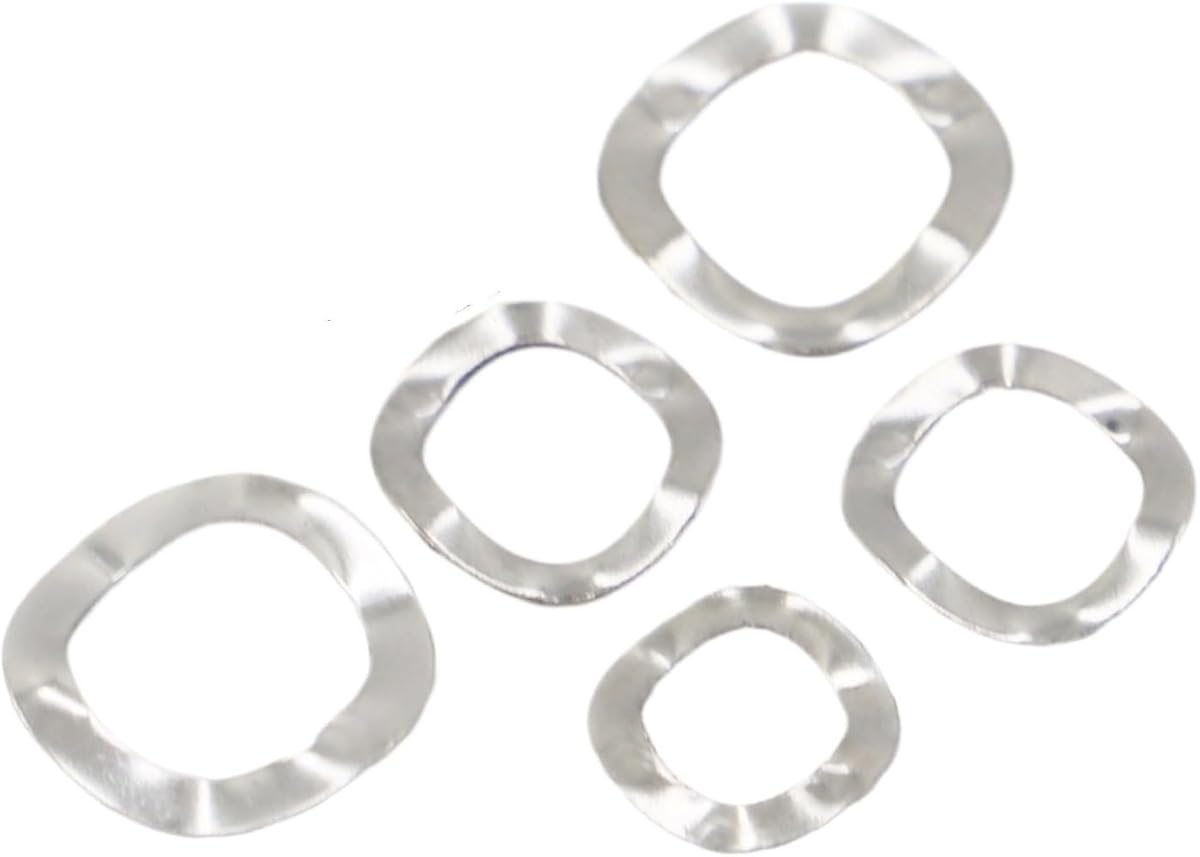 Arandelas curvas de metal, arandelas de resorte de tres ondas de acero inoxidable 304 M3 a M51 Paquete de 5 10 o 50 piezas (10 piezas M10x15x0.3)