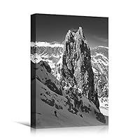 Canvas Wall Art Expressive Landscape Chic Dramatic Duotone Hallway Landscape Mountain Photography - 12x18 inches