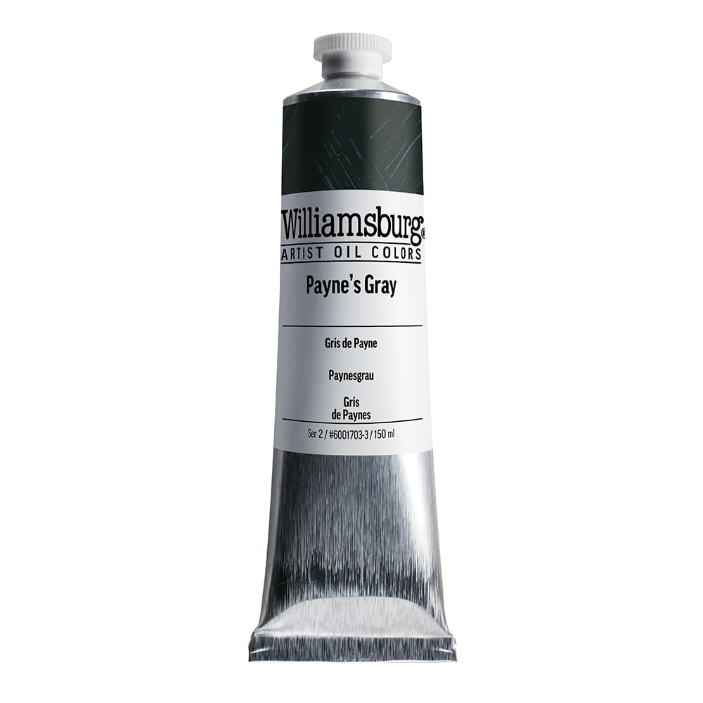 Williamsburg Artist Oil Colors by GOLDEN, Payne's Gray, 150 ml tube, Professional Oil Paint, Semi-Opaque