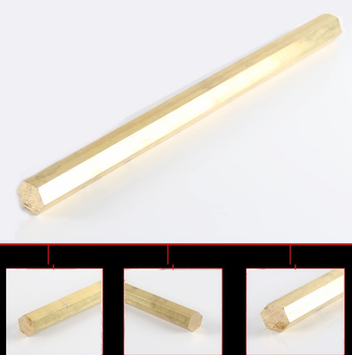 H59 Messing Hexagon Stangenstangen Sticks Feste Sechskantmodell Cu Industry Metall Diy Länge 500 Mm, Gegenüberliegende Seitenlänge 16-20 Mm/17Mm*500Mm