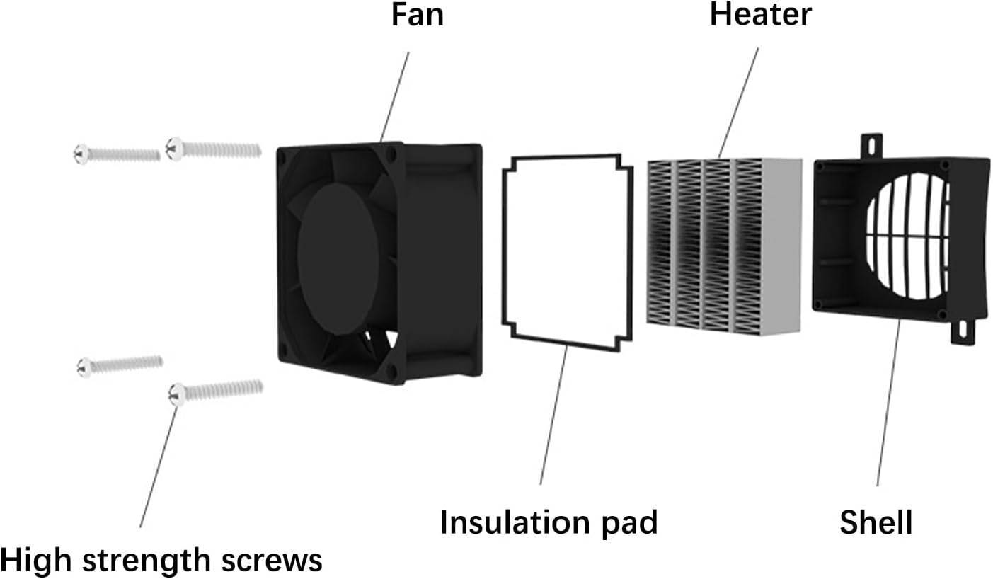 PTC Car Fan Air Heater, 12V 100W Constant Temperature Heaters with Ceramics Fast Heating, Air Dehumidification Fan Heater for Small Room Space Heater Air Conditioning Appliances
