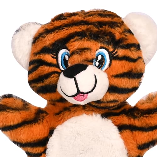 Image of Besties Tiger Hand Puppets for Kids - Soft Hand Puppets for Kids, Story Telling Puppet for Kids, Hand Puppet Toy, Plush Animals Hand Puppet Toys, Fun Play Learning Toys - Multicolor (Tiger)