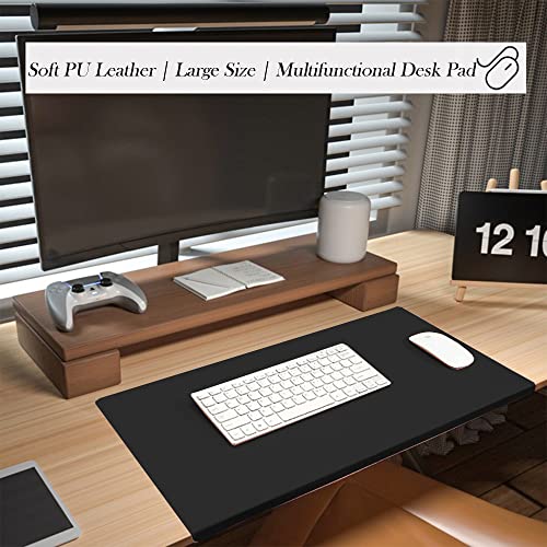 Protector de Escritorio Extendido de Cuero PU 100x50cm Blanco miniatura 7