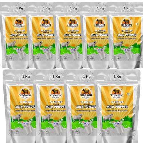 Image of Adityabh A2 Cow Skimmed Milk Powder 1 kg (Pack of 9) | Clean & Natural | No Added Sugar | No Preservatives | Nutrient-Rich Dairy Powder | Ideal for Tea, Coffee & Daily Kitchen Use
