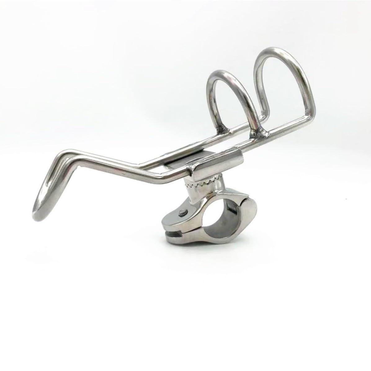 2 Stück Angelrutenhalter aus Edelstahl für Angelboote, Silber