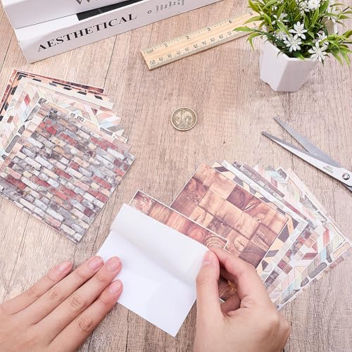 Papel pintado de casa de muñecas autoadhesivo para decorar maquetas sin pegamento 3