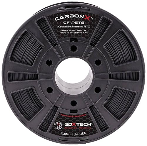 3D Xtech PTG3030750BK0 CarbonX™ CF Filament PETG Compound Chemically Resistant 2.85 mm 750 g Black