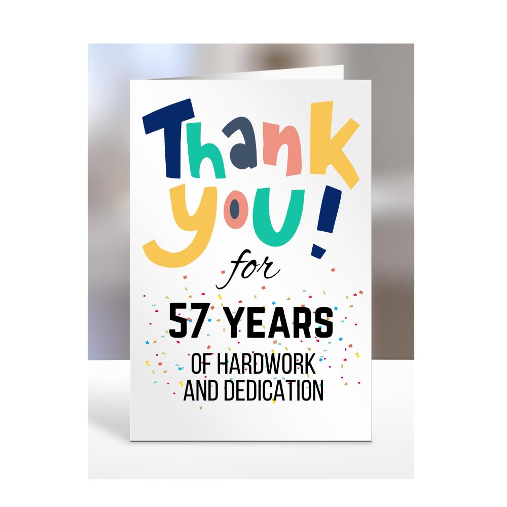 57 years Work Anniversary Card, Employee Gift, Thank You for Employee from Boss or Employer, Leaving or Retirement Present,Men, Women, Presents for Christmas, A5-86_58 — image 1