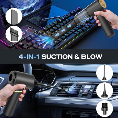 Image of BSRCO Brushless Handheld Vacuum, 15000Pa Strong Suction Car Vacuum Portable Cordless with 2 Modes, 0.67lbs Ultra-Lightweight Mini Hand Vacuum & Air Duster for Home, Keyboard, Pet Hair, Travel