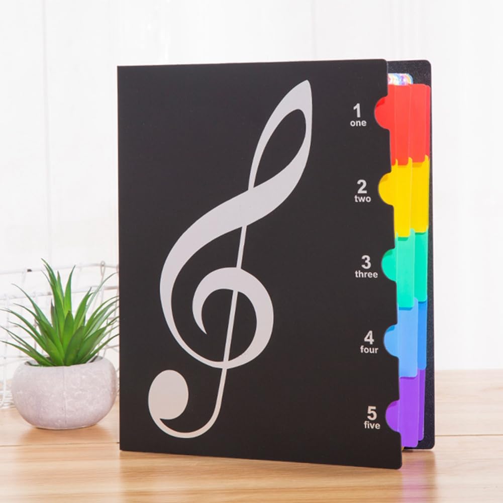 Yannjie Muziekmap, capaciteit 60 pagina's, muziekmap/houder, geschikt voor het formaat A4, beschrijfbaar en afneembaar (paars), eenvoudig te gebruiken