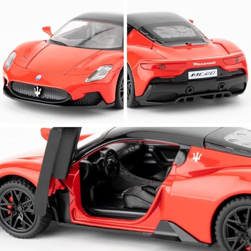 Image of 1:32 Maserati MC20 Alloy Model Car with Pull Back Function Light & Sound Diecast Toy for Kids Collectible Toy Vehicle for Car Enthusiasts Boys and Girls (Red)