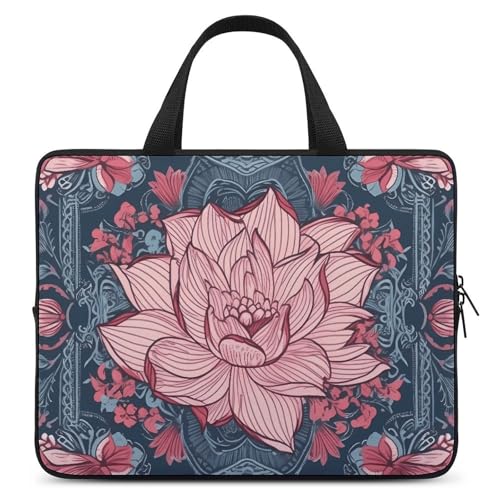 Bolso de hombro para laptop 13 pulgadas flor durazno miniatura 1